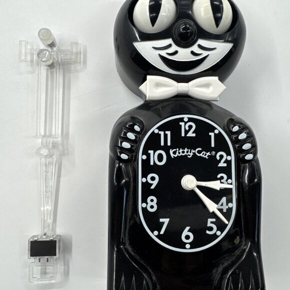 Kitty Cat Wall Clock NO Tail Plastic Eyes Move Modern Remake Untested For Parts - Picture 1 of 11